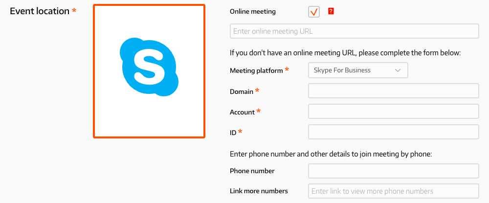 how to add phone number to skype meeting invite
